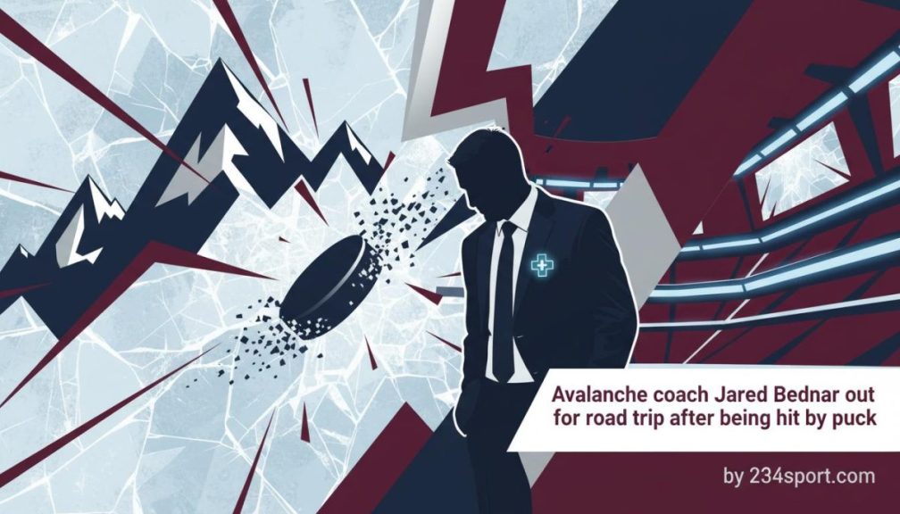 Avs Coach Bednar Sidelined by Puck Incident