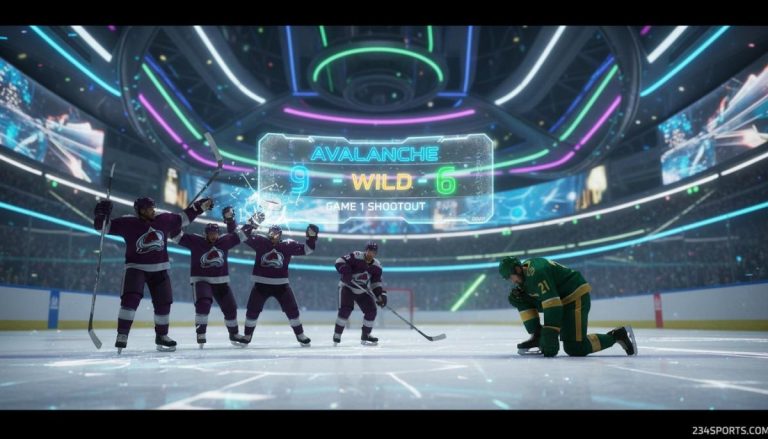Avalanche overwhelm Wild in 9-6 Game 1 shootout