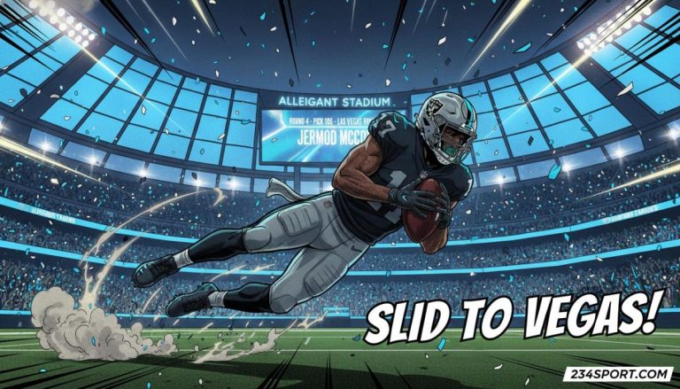 CB Jermod McCoy, who slid to Las Vegas in Round 4