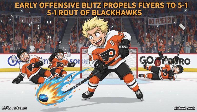 Early Offensive Blitz Propels Flyers to 5-1 Rout of Blackhawks