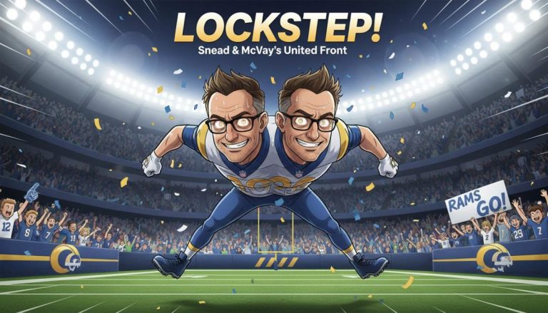 GM Les Snead and head coach Sean McVay are publicly emphasizing a "lockstep" partnership