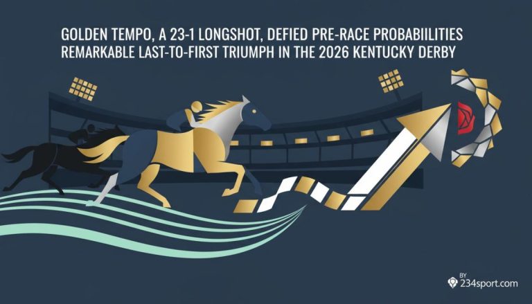 Golden Tempo, a 23-1 longshot, defied pre-race probabilities with a remarkable last-to-first triumph in the 2026 Kentucky Derby yesterday