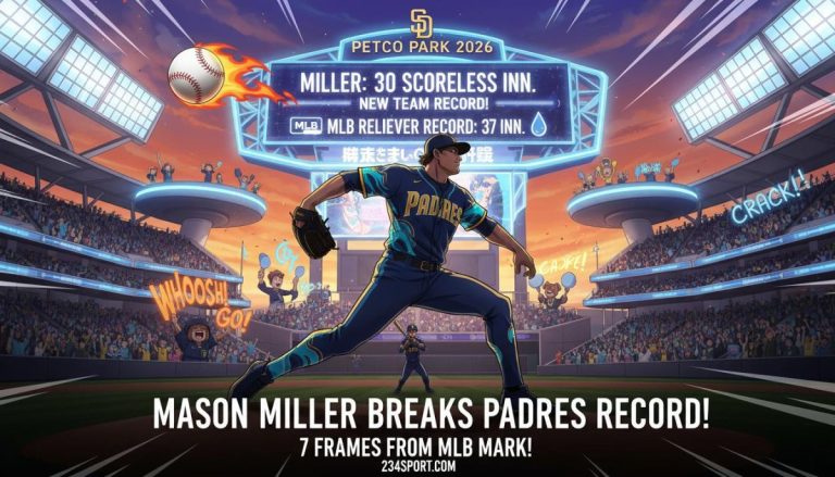 Mason Miller breaks Padres scoreless innings record, now 7 frames away from MLB mark for relievers