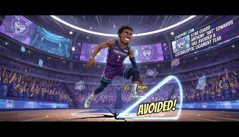 star guard Anthony "Ant" Edwards has avoided a catastrophic ligament tear