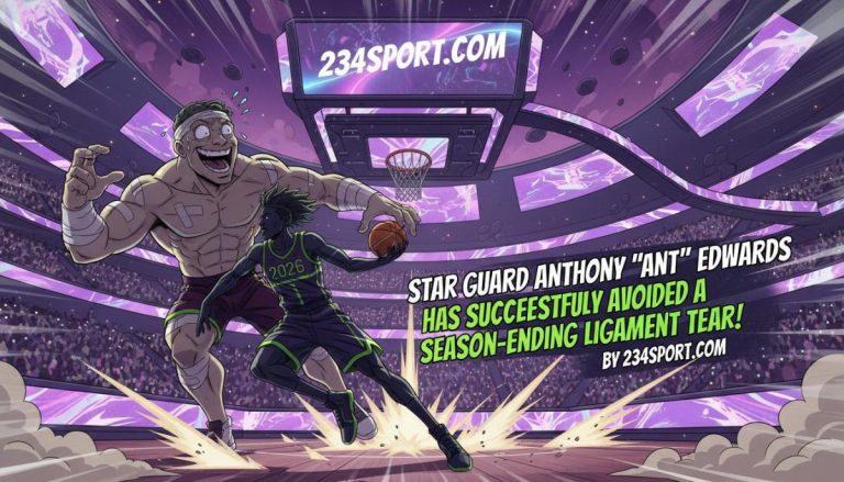 star guard Anthony "Ant" Edwards has successfully avoided a season-ending ligament tear
