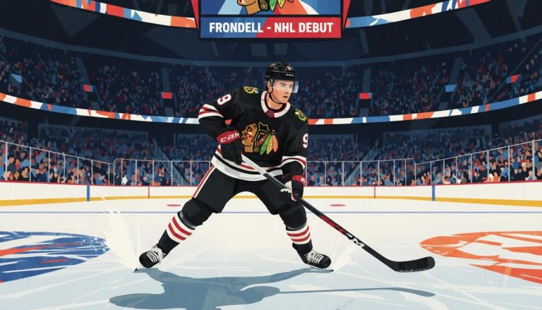 Top Blackhawks prospect Anton Frondell makes his NHL debut at the Islanders