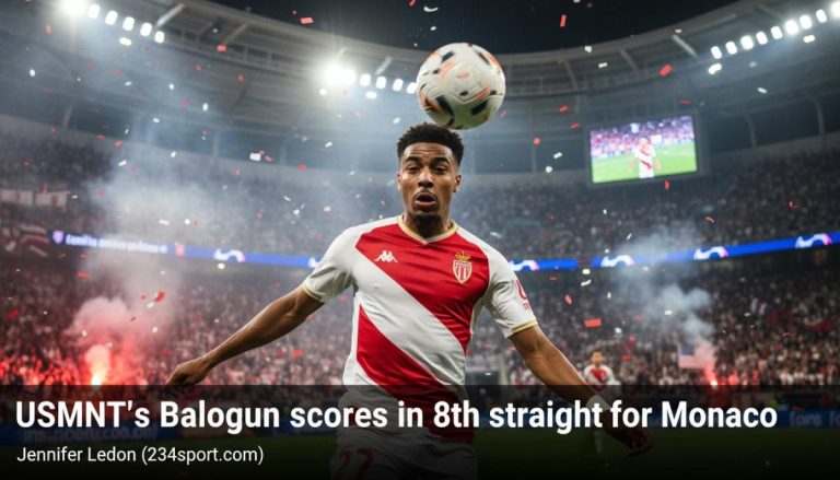 USMNT's Balogun scores in 8th straight for Monaco