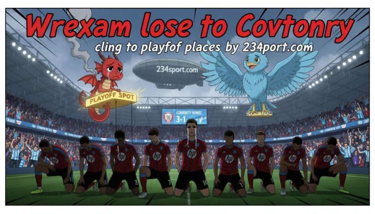 Wrexham lose to Coventry, cling to playoff places