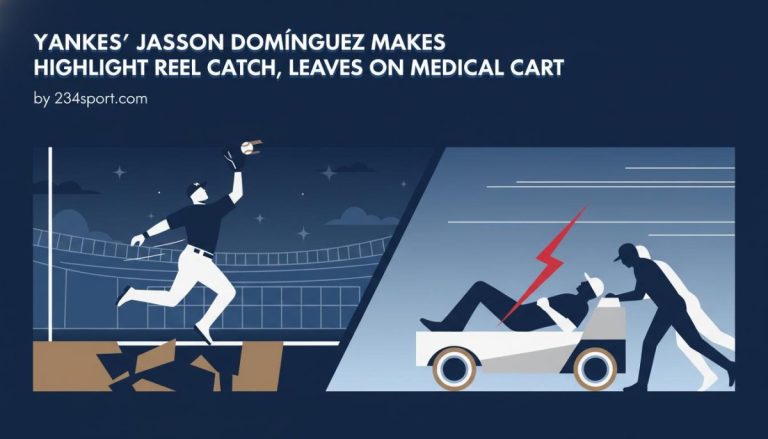 Highlight Reel Catch, Medical Cart Exit for Domínguez